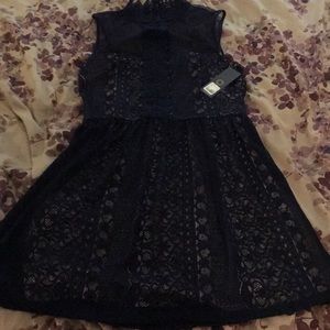 Navy lace party dress